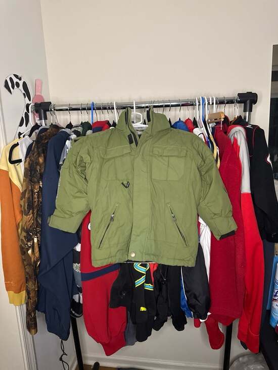 Woolrich Boys Small 1830 Performance Olive Green Insulated Winter Ski Jacket